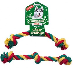 Сибирский пес Игрушка для собаки "Грейфер цветная веревка 3 узла" D 30/560 мм