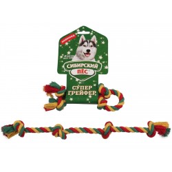 Сибирский пес Игрушка для собаки "Грейфер цветная веревка 4 узла" D 10/350 мм