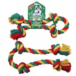 Сибирский пес Игрушка для собаки "Грейфер цветная веревка 4 узла" D 30/800 мм