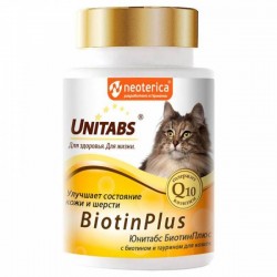 Юнитабс БиотинПлюс с биотинов и таурином для кошек, таблетки, № 120