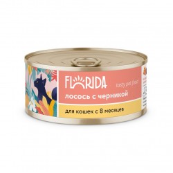 Корм Florida (консерв.) для кошек, с лососем и черникой, 100 г