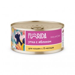 Корм Florida (консерв.) для кошек, с уткой и яблоком, 100 г 