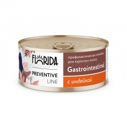 Корм Florida Preventive Line Gastrointestinal (консерв.) для кошек, для здоровья ЖКТ, с индейкой, 10