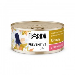 Корм Florida Preventive Line Urinary (консерв.) для кошек, для профилактики МКБ, с телятиной, 100 г 