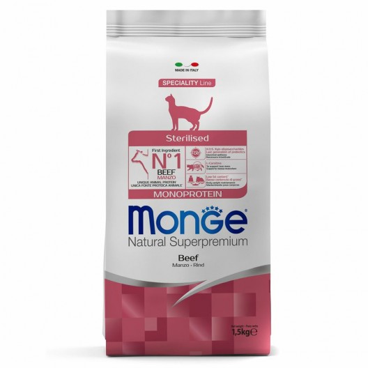 Monge Cat Monoprotein  корм для взрослых кошек с говядиной 1,5 кг