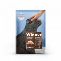 Winner,полнорационный сухой корм для кошек домашнего содержания,из курицы,2 кг (Мираторг)