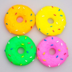 Игрушка резиновая пищащая "Пончик",8,5 см,микс цветов