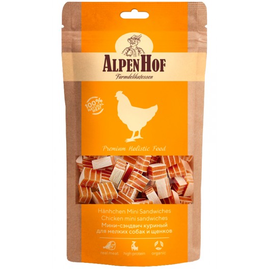 AlpenHof Мини-сэндвич куриный  для мелких собак и щенков,50гр