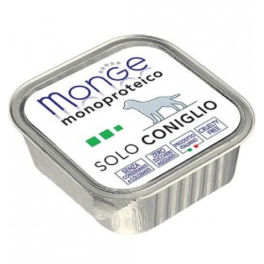 Купить Monge консервы для собак ,паштет из кролика,150гр.Состав:100% мясо кролика