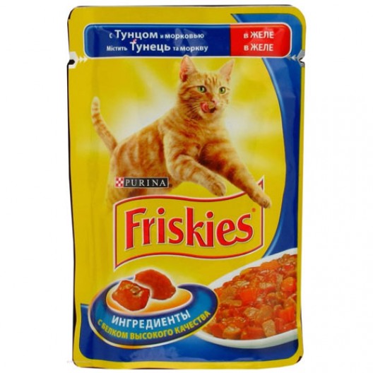 Купить Friskies для кошек тунец/морковь в желе 100 г.