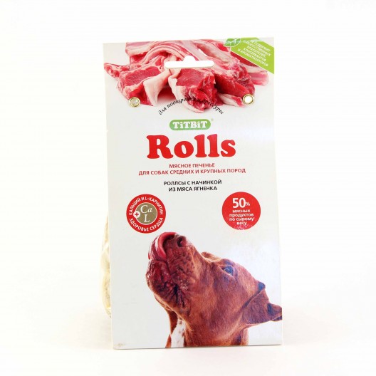 Купить Мясное печенье Роллс для собак крупных пород 200 г