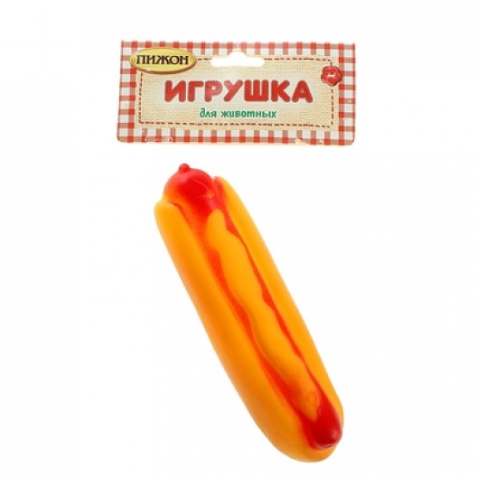 Купить Игрушка резиновая пищащая Хотдог, 14 см 157504