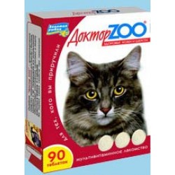 Доктор Zoo д/кошек Мультивитаминное лакомство, здоровье кожи и шерсти.