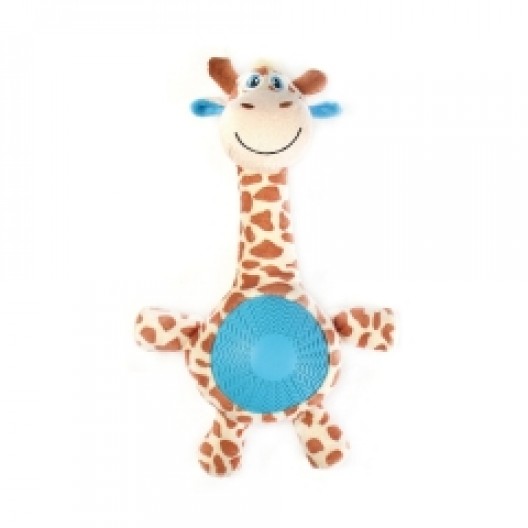 Купить Игрушка плюшевая с резиновым животиком и пищалкой Жираф, 21 см