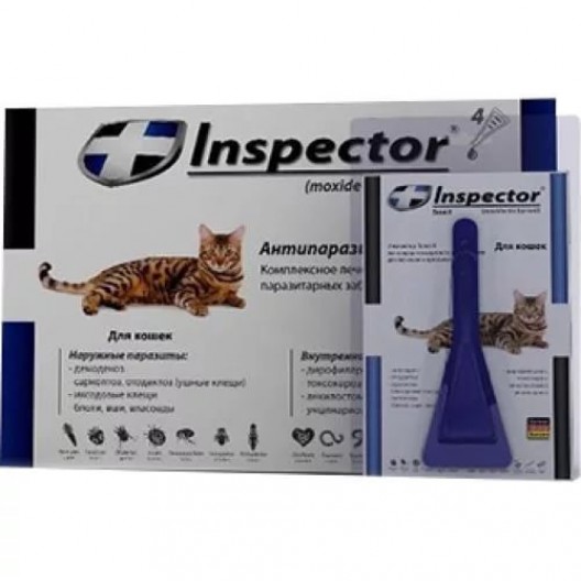 Купить Инспектор капли от внешних и внутренних паразитов для кошек до 4 кг