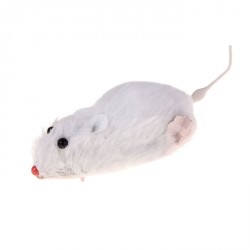 Мышь заводная, 7 см, белая, красная