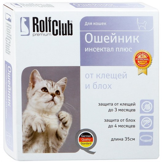 Купить Rolf Club 3D Ошейник для кошек от клещей, блох, власоедов 40 см