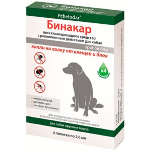 Купить Бинакар капли на холку для собак