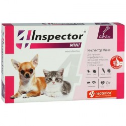 Инспектор капли от внешних и внутренних паразитов для собак и кошек до 2 кг, 1 пипетка