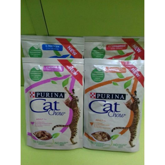 Купить Кэт Чау консервированный для кошек (ягненок,зеленая фасоль) 85гр.