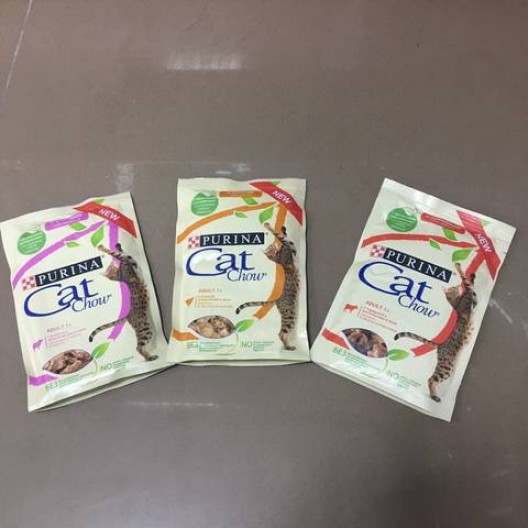 Купить Кэт Чау консервированный для кошек (лосось,зеленый горошек) 85гр.