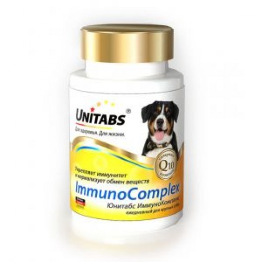 Купить ЮНИТАБС lmmunoCompiex с Q Витамины ежедневные для крупных собак 100 таб.