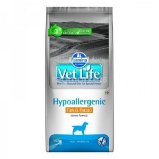Купить Vet life dog 2кг,ветеринарная диета для собак при пищевой аллергии и непереносимости,рыба с картофел