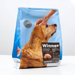 Winner,сухой корм из курицы для взрослых собак крупных пород,3 кг (Мираторг)