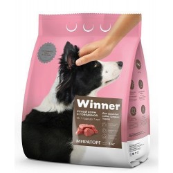 Winner,сухой корм с говядиной для взрослых собак средних пород,3 кг (Мираторг)